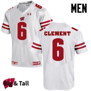 Men's Wisconsin Badgers NCAA #6 Corey Clement White Authentic Under Armour Big & Tall Stitched College Football Jersey WO31S30RZ
